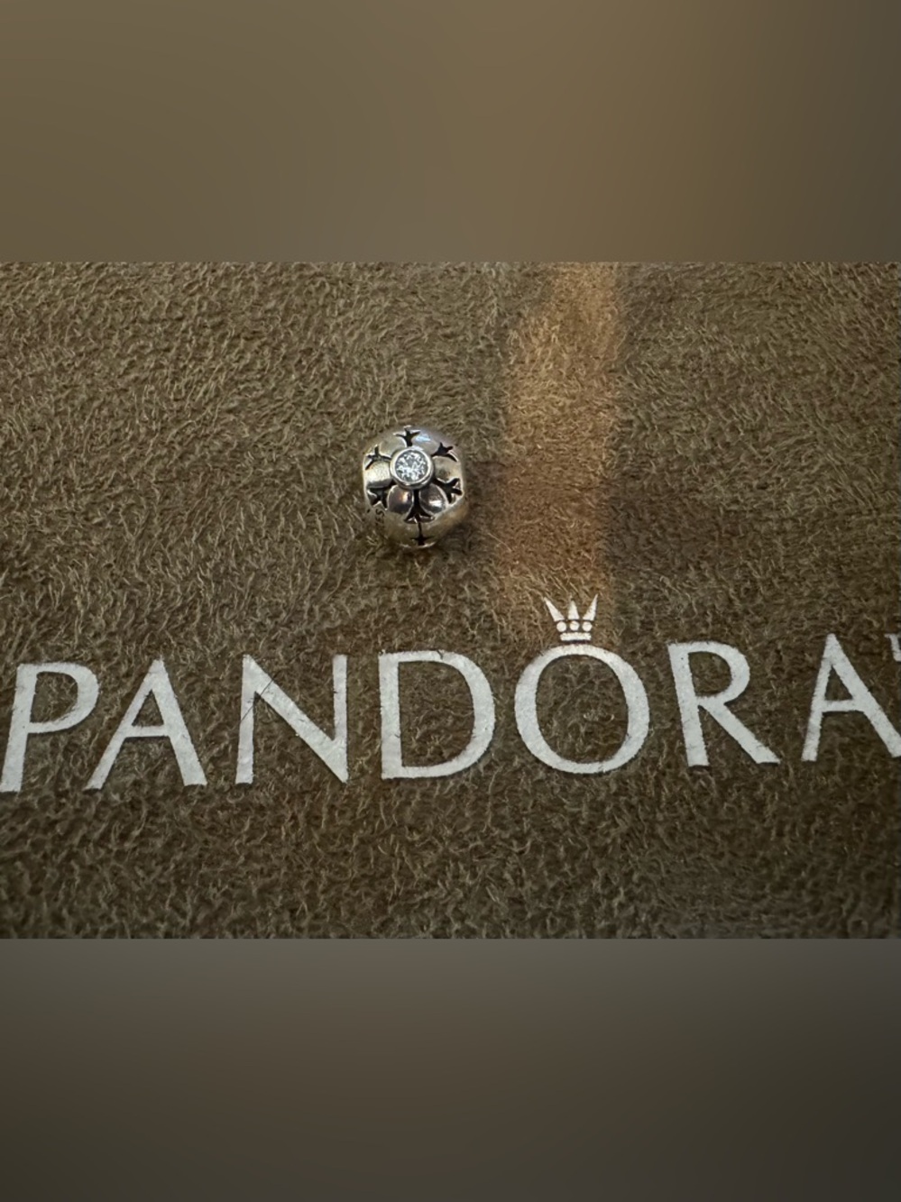 Authentic Retired Pandora Snowflake Charm with CZ stones